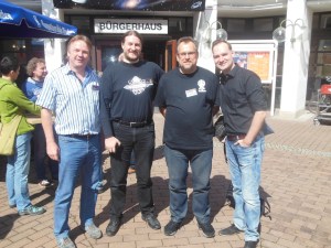 Gerry Haynaly, Robert Corvus, Rüdiger Schäfer und Dennis Mathiak beim Garching-Con 2015